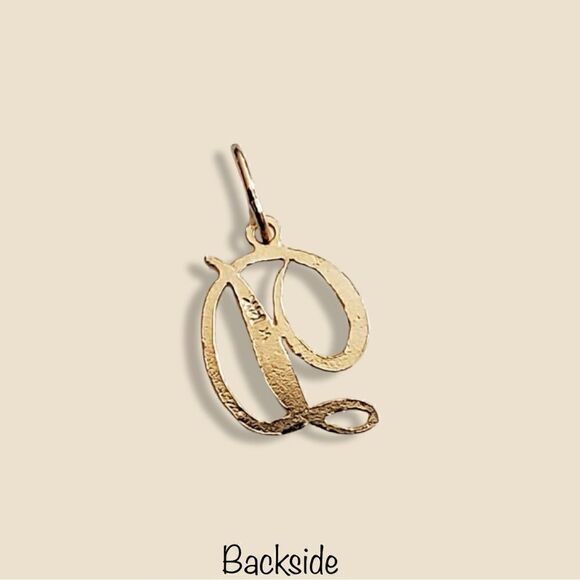 - 14k Real Gold Initial "D" Pendant | Charm- Real 14k Gold Letter "D" Pend… - Picture 4 of 8